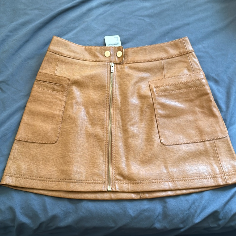 Free People faux-leather mini skirt